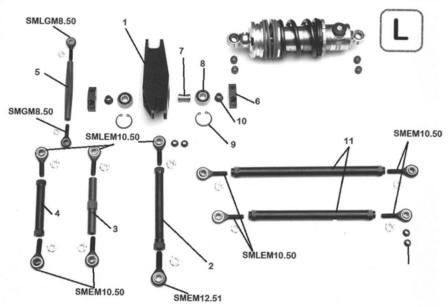 LCR Schokbreker arm achter L1 (2010-2024)