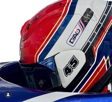 Sidecarshop Arai vizier sticker (blauw)