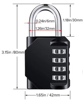 Resetbaar 4-cijferig combinatie hangslot